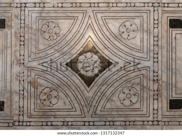 Etched Inlaid Marble Floor Panel On Stock Photo Edit Now 1317132347