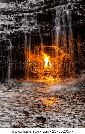 The Eternal Flame Falls in Shale Creek Preserve