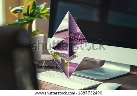 ETH ethereum security computer encryption concept for online banking and secure payment technology