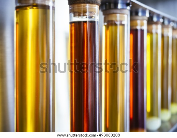 Ethanol Oil Test Tube Beaker Experiment Stock Photo 493080208 