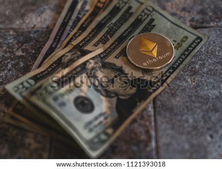 Ethereum Coin Token Symbol On US Dollars