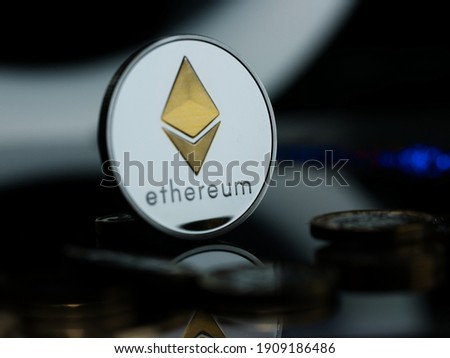 Ethereum Eth Ether coin crypto dark 