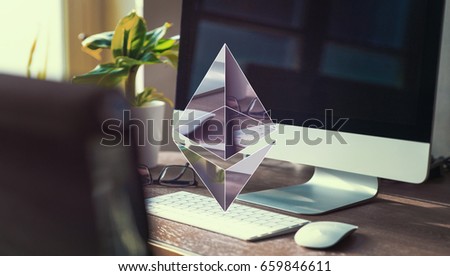 ethereum security computer encryption concept for online banking and secure payment technology
