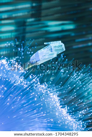 Ethernet cable lan internet wire data connection. Networking and communication