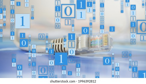 Ethernet cable. Network connection and internet communication background.