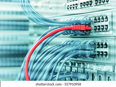 Ethernet Cable On Network Switches Background 