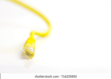 Ethernet cable on white background
