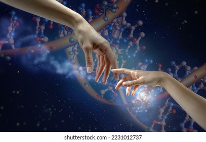 Ethernity. Human development and connection of generations, abstract backgrounds - Shutterstock ID 2231012737