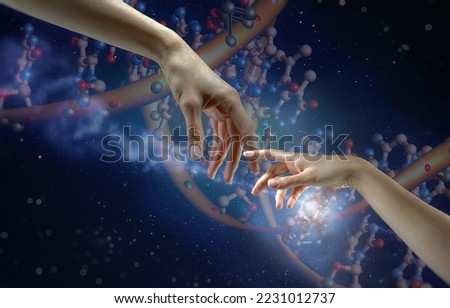 Ethernity. Human development and connection of generations, abstract backgrounds