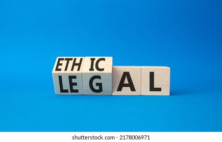 Ethical and Legal symbol. Turned wooden cubes with words Ethical and Legal. Beautiful blue background. Business and Ethical and Legal concept. Copy space - Shutterstock ID 2178006971
