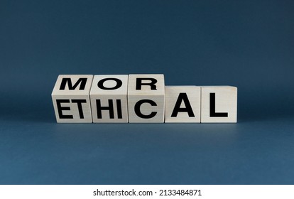 Ethical or moral. The dice form the words Ethical or moral. Business and ethical - moral concept. - Shutterstock ID 2133484871