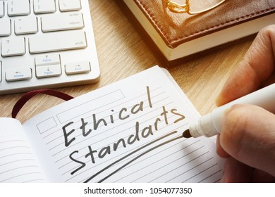 Ethical Standards Written In Note.