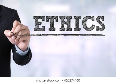 Ethics Businessman Drawing Landing Page On Stock Photo 410274460 ...