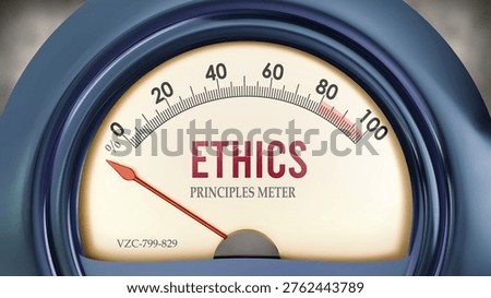 Ethics that hits less than zero, showing an extremely low level of ethics, none of it, insufficient. Minimum value, below the norm. Lack of ethics.