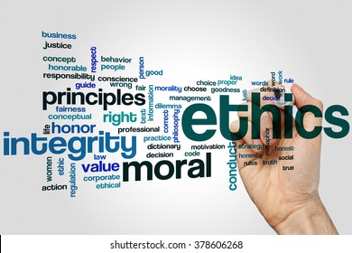 Ethics word cloud concept