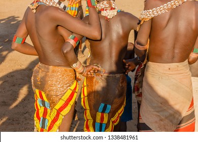 Ethiopia, Close Up Of Women's Dresses From Hamer Tribe