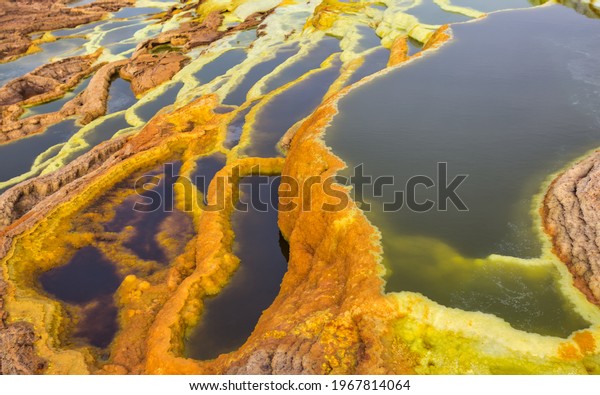 Ethiopia, Danakil,11 novembre 2019, the danakil\
depression is part of the Afar Triangle in Ethiopia, a geological\
depression that has resulted from the divergence of three tectonic\
plates. 