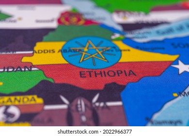 Ethiopia Flag On The Map