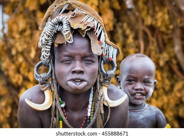 Ethiopia, Omo Valley 18.09.2013 , Women Mursi
