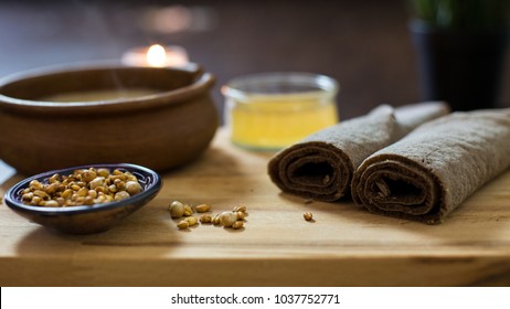 Ethiopian Dish Injera And Barley Food