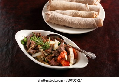 Ethiopian Tibse With Injera