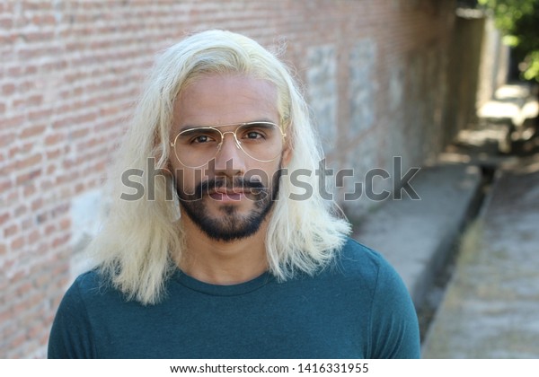 Ethnic Man Blonde Dyed Long Hairstyle Stock Photo Edit Now