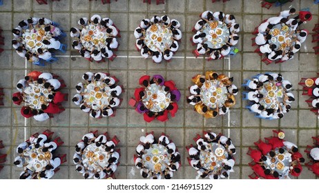 Ethnic Minority Students At A High School Sit To Celebrate Khmer New Year In Kien Giang Province, Vietnam.