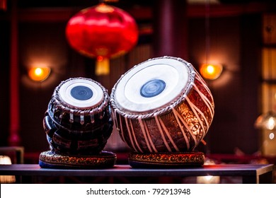ethnic musical instrument tabla in the interior of the chill-out - Shutterstock ID 792913948
