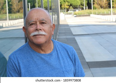 Ethnic senior man with a mustache 
