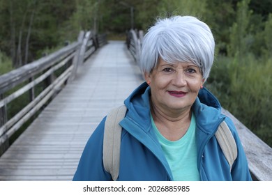 Ethnic Senior Woman Walking Outdoors