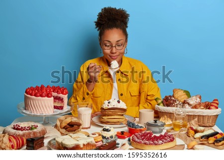 Similar – Image, Stock Photo Glasses with Strawberries and Mango Smoothies