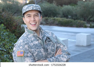 Ethnic US Military Man Smiling 