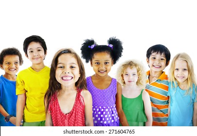 Ethnicity Diversity Group of Kids Friendship Cheerful Concept