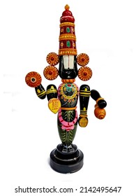  Etikoppaka Handmade Wooden Balaji Standing Model, Lord Venkateswara Idol with Hand Painted Design - Showpiece for Home Décor