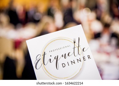 Etiquette Dinner Invitation Close Up