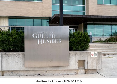 Etobicoke, On, Canada - October 11, 2020: University Of Guelph-Humber Sign Is Seen In Etobicoke, On, Canada On October 11, 2020, A Collaboration Between The University Of Guelph And Humber College.