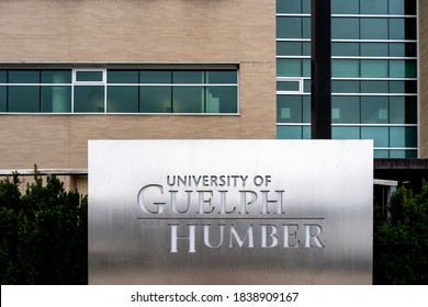 Etobicoke, On, Canada - October 11, 2020: University Of Guelph-Humber Sign Is Seen In Etobicoke, On, Canada On October 11, 2020, A Collaboration Between The University Of Guelph And Humber College.