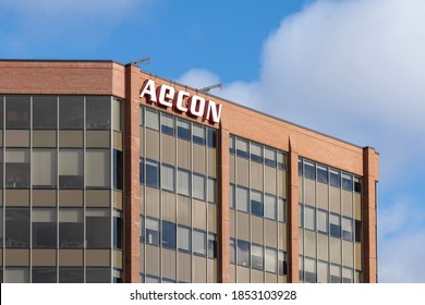 Etobicoke, Toronto, Canada - October 24, 2020: Aecon Headquarters Is Seen In Etobicoke, Toronto, Canada. Aecon Group Inc. Is A Canadian Construction Company. 