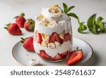 Eton Mess: A refreshing dessert made with whipped cream, crushed meringues, and fresh strawberries.