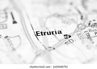 Etruria On A Geographical Map Of UK