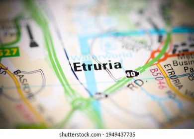 Etruria On A Geographical Map Of UK