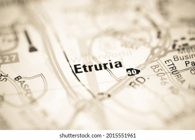 Etruria On A Geographical Map Of UK