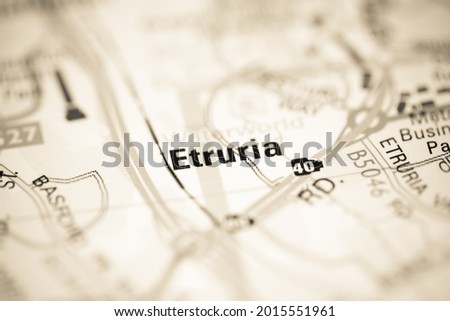 Etruria on a geographical map of UK