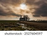 etting, church, bavaria, upper bavaria, etting church, st. andreas, architecture, religion, sky, clouds, sun, sunset, cathedral, chapel, tree, landscape, nature, postcard, postcard motif