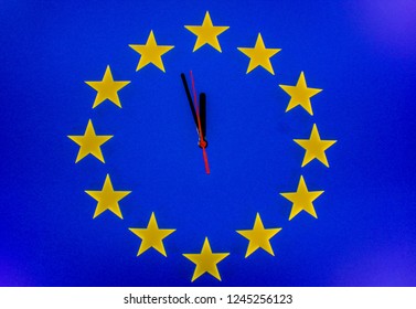 An EU clock representing the countdown until Brexit.
