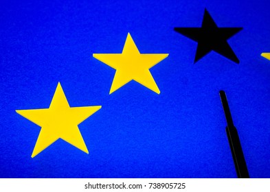 An EU clock representing the countdown until Brexit.