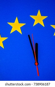 An EU clock representing the countdown until Brexit.
