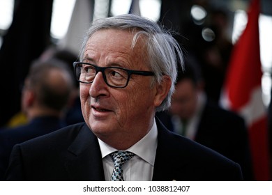 EU Commission President Jean Claude Juncker Arrives For An Informal Meeting Of The 27 EU Heads Of State Or Government At The European Council Headquarters In Brussels, Belgium, On February 23, 2018. 