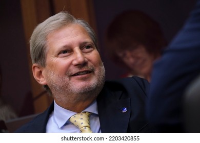 EU Commissioner Johannes HAHN At The Start Meeting Of Weekly European Commission College Meeting In Brussels, Belgium On September 18, 2022.