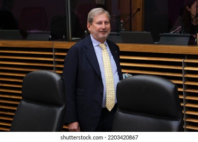EU Commissioner Johannes HAHN At The Start Meeting Of Weekly European Commission College Meeting In Brussels, Belgium On September 18, 2022.